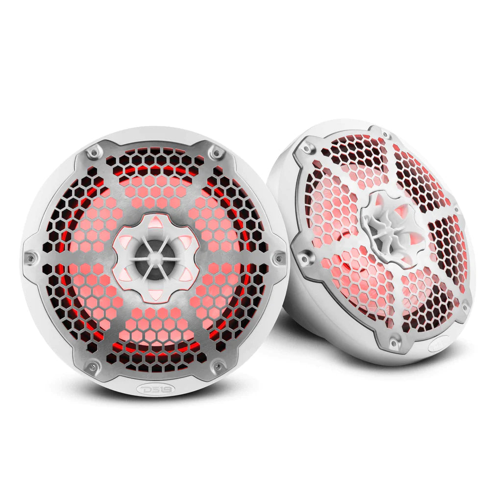 NXL 8" 2-Way Coaxial Marine Speaker With LED RGB Lights 125 Watts Rms 4-Ohm Metal