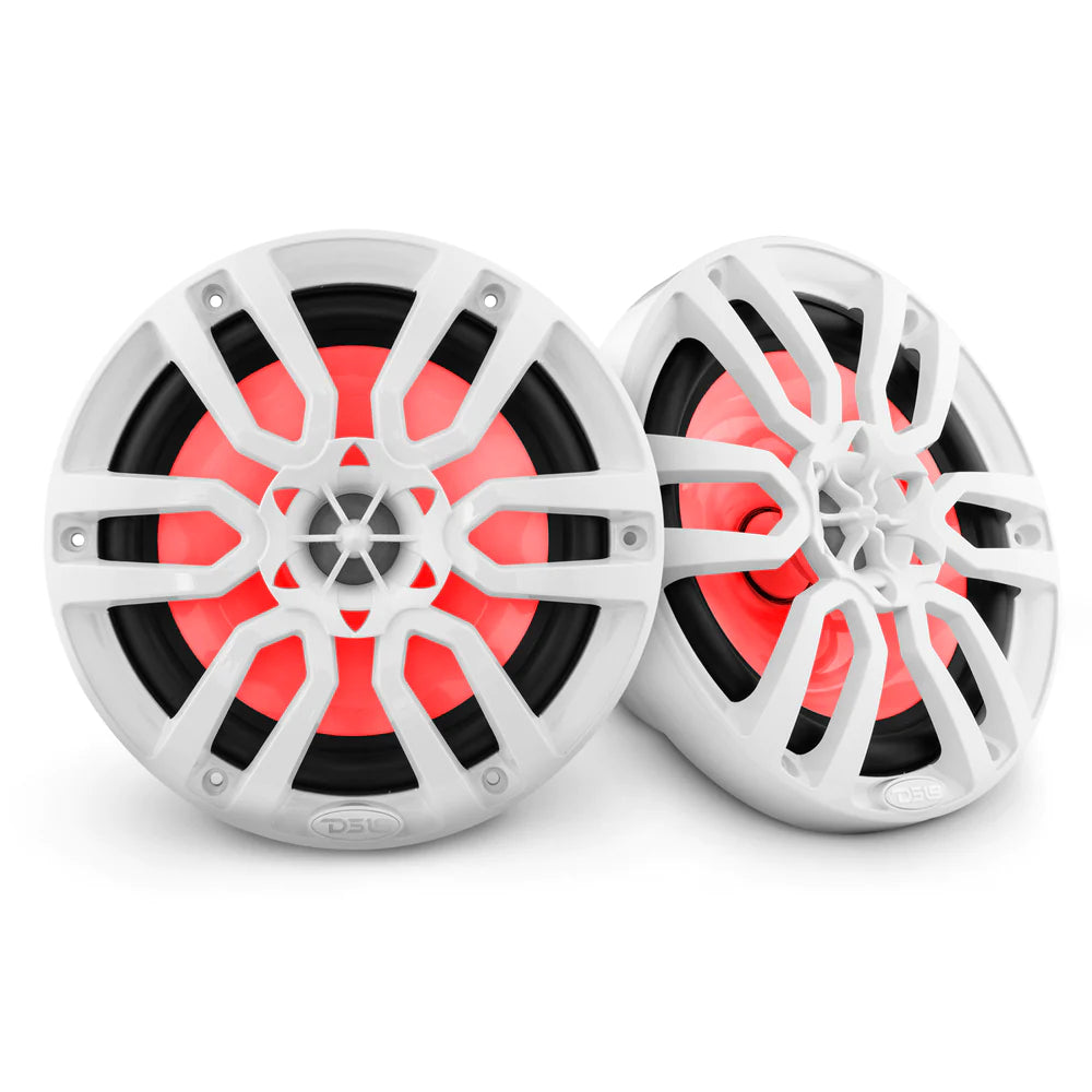 NXL 8" 2-Way Coaxial Marine Speaker With LED RGB Lights 125 Watts Rms 4-Ohm