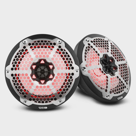 NXL 8" 2-Way Coaxial Marine Speaker With LED RGB Lights 125 Watts Rms 4-Ohm Metal