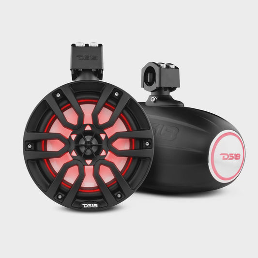NXL 8" Marine Water Resistant Wakeboard Tower Speakers with Integrated RGB LED Lights 375 Watts